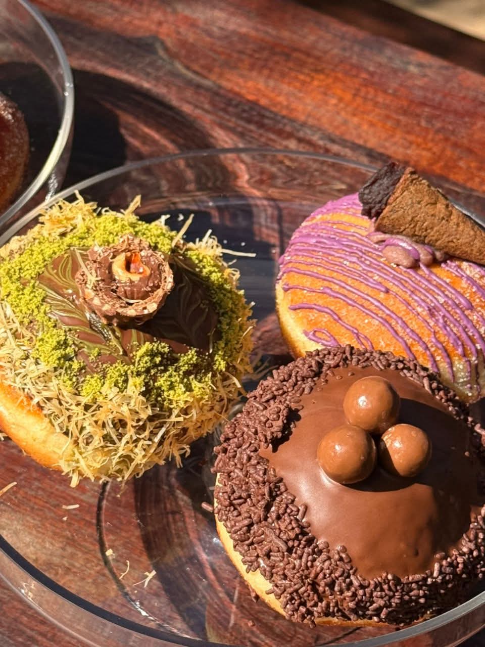 Pistachio kunafa and chocolate gourmet donuts
